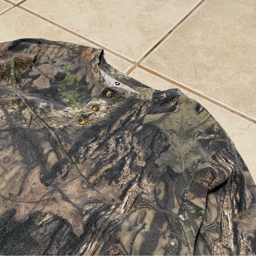 Mossy Oak Camo Button Up Thermal Long Sleeve